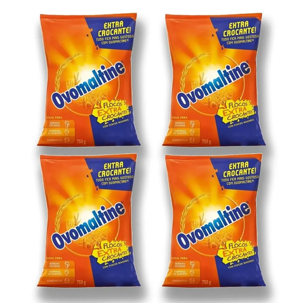 4 Ovomaltine Flocos Extra Crocante 750g Profissional Imagem