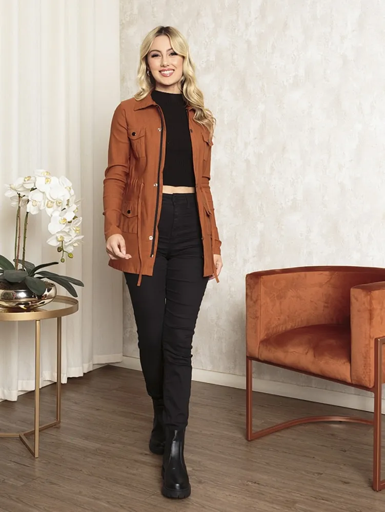 Parka Sobretudo Bengaline Femininaa Nova Moda Inverno 2023 Imagem