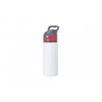 Garrafa de água Alumínio  20oz/600ml com tampa preta ou vermelha - Foto 3
