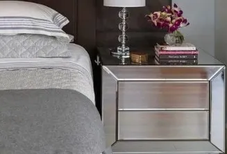 Mesa de cabeceira espelhada LOFT 02 gavetas
