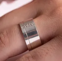 Par de alianças prata 950 - APE966 - Foto 2