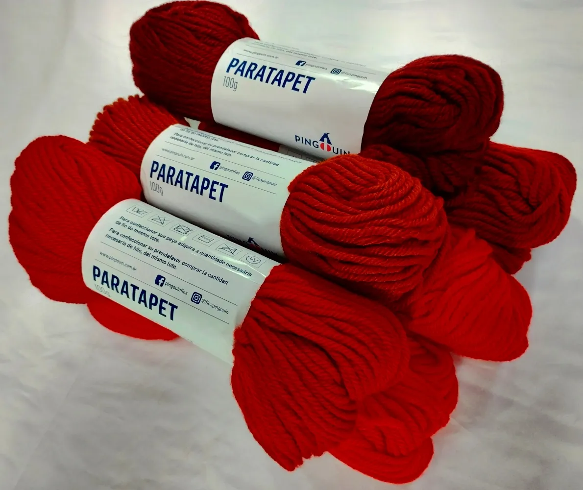 Conjunto 06 Cores Tons Vermelho de Lãs Paratapet Meadas 100g Imagem
