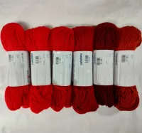Conjunto 06 Cores Tons Vermelho de Lãs Paratapet Meadas 100g - Foto 2