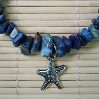 Pulseira de Pedra Natural LAPIS LAZULI - estrela do mar - 005 - Foto 3