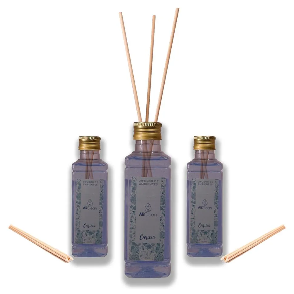 3 Difusores Aromatizador de Ambientes com Varetas Carícia Imagem