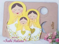 G1.319  Gabarito de Moldes em MDF Trio Matrioskas