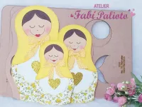 G1.319  Gabarito de Moldes em MDF Trio Matrioskas - Foto 3