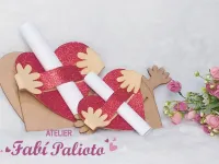 G1.321  Gabarito de Moldes em MDF Abraço do Coração