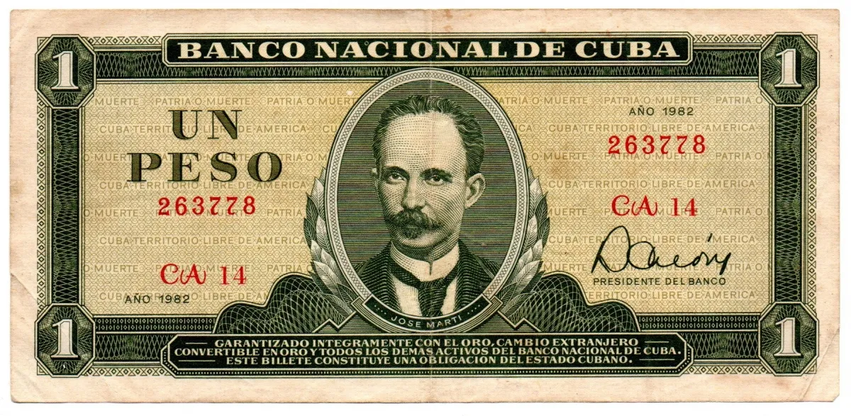 Cuba - 1 Peso - Cédula Estrangeira - MBC/SOB