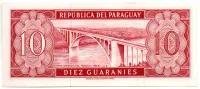 Paraguai - 10 Guaranies - Cédula Estrangeira - FE - Foto 2