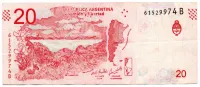Argentina - 20 Pesos - Cédula Estrangeira - MBC - Foto 2