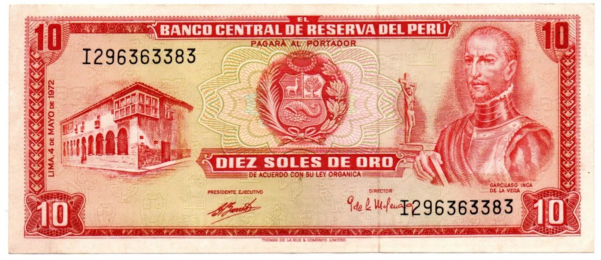 Peru - 10 Soles de Oro - Cédula Estrangeira - SOB