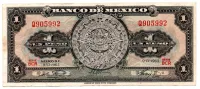 México - 1 Peso - Cédula Estrangeira - MBC