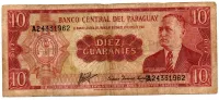 Paraguai - 10 Guaranies - Cédula Estrangeira - BC