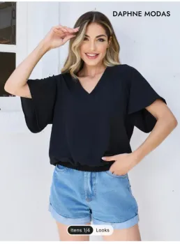 Camisa tecido Duna com elástico 