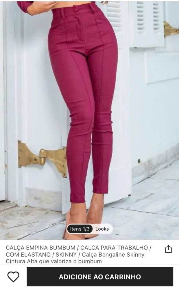 Calça skine levanta bumbum