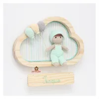 Menininho - 3 balões - Nuvem M - Porta Maternidade - Foto 2