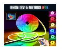 Mangueira Fita Neon Rgb Colorido 12v com fonte rolo 5 metros