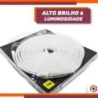 Mangueira Fita LED Neon BRANCA MORNA 4000K 12v rolo 5 metros COM FONTE