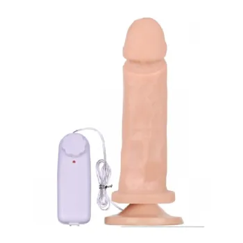 PRÓTESE/PÊNIS COM 17,0 X 4,0 CM VENTOSA E VIBRO COR BEGE - KGEL.                                                                                LIBYSEXSHOP - Foto 2