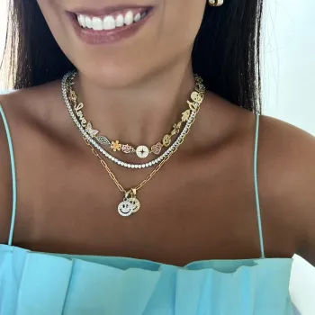 Pingente Smile Cravejado com Microzircõnias - Ródio Branco - Foto 2