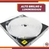 Mangueira Fita LED Neon BRANCA FRIA 6500K 12v rolo 5 metros COM FONTE
