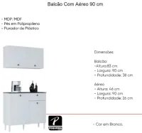 Balcão Com Aéreo 90cm