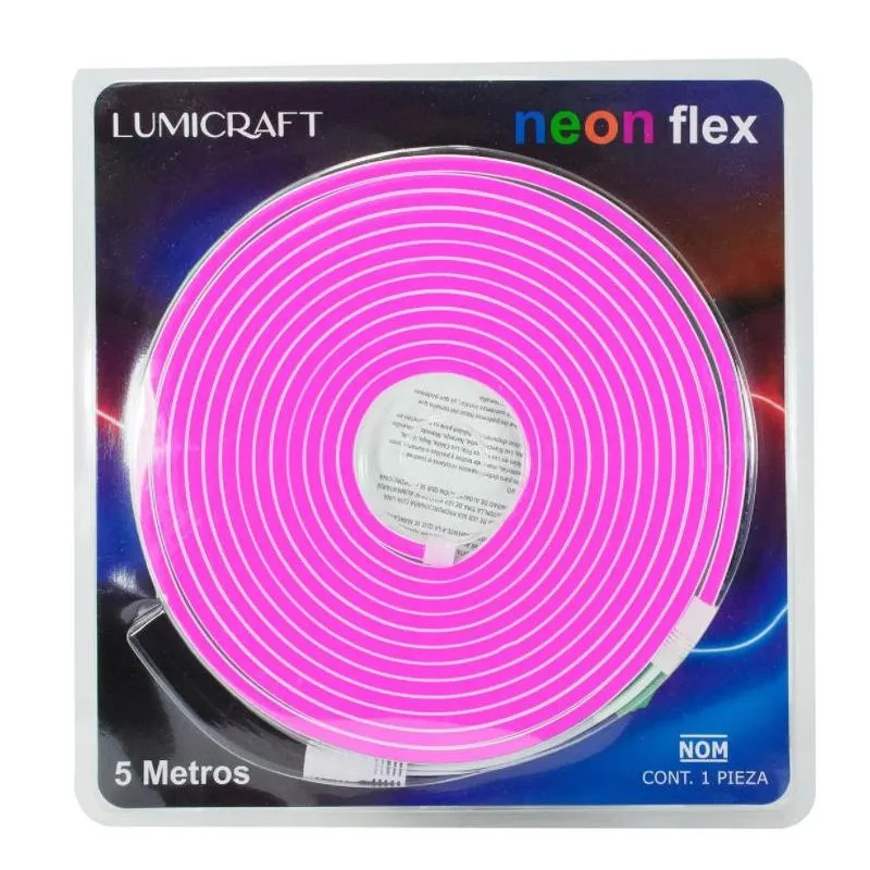 Mangueira Fita LED Neon ROSA 12v rolo 5 metros