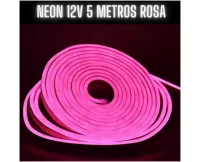 Mangueira Fita LED Neon ROSA 12v rolo 5 metros - Foto 3