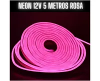 Mangueira Fita LED Neon ROSA 12v rolo 5 metros COM FONTE - Foto 3