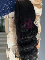 60/65cm  versao soft 220gramas Lace Front UltraHD humana AlBan cabelo brasileiro repartição  LivreBigPlus®  - Foto 12