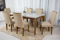 Mesa 6 Cadeiras Londrina/angelina MDF com vidro   1,80x0,80 varias cores tot
