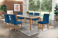 Mesa 6 Cadeiras Londrina/angelina MDF com vidro   1,80x0,80 varias cores tot - Foto 7