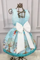 Vestido Jardim Encantato Azul Mod.1  PrintIX - Foto 2