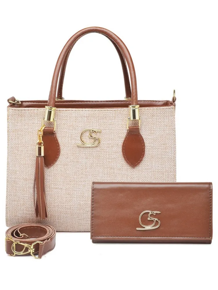 Kit Bolsa Feminina Tecido Tote + Carteira