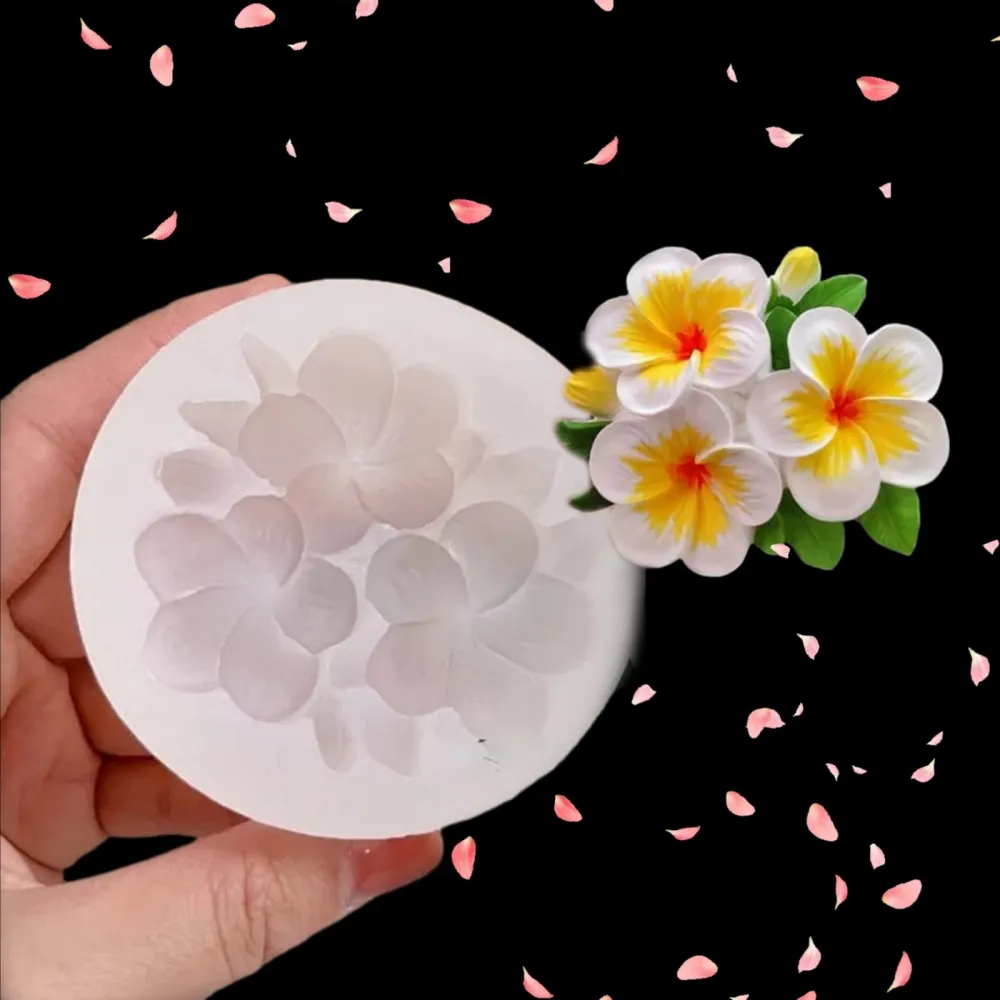 Molde de Silicone Buquet Flor Frangipani Imagem