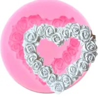 Molde de Silicone Coração Floral 