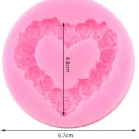 Molde de Silicone Coração Floral  - Foto 2