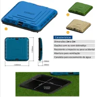 Tampa Plástica AZUL para Casa De Máquinas Com Dobradiça 