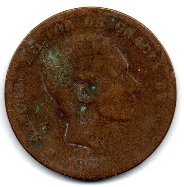 Espanha - 1878 - 10 Centimos - UTG