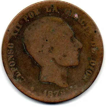 Espanha - 1879 - 10 Centimos - UTG