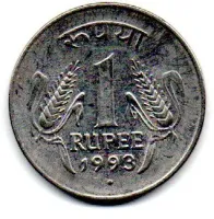 Índia - 1993 - 1 Rupee