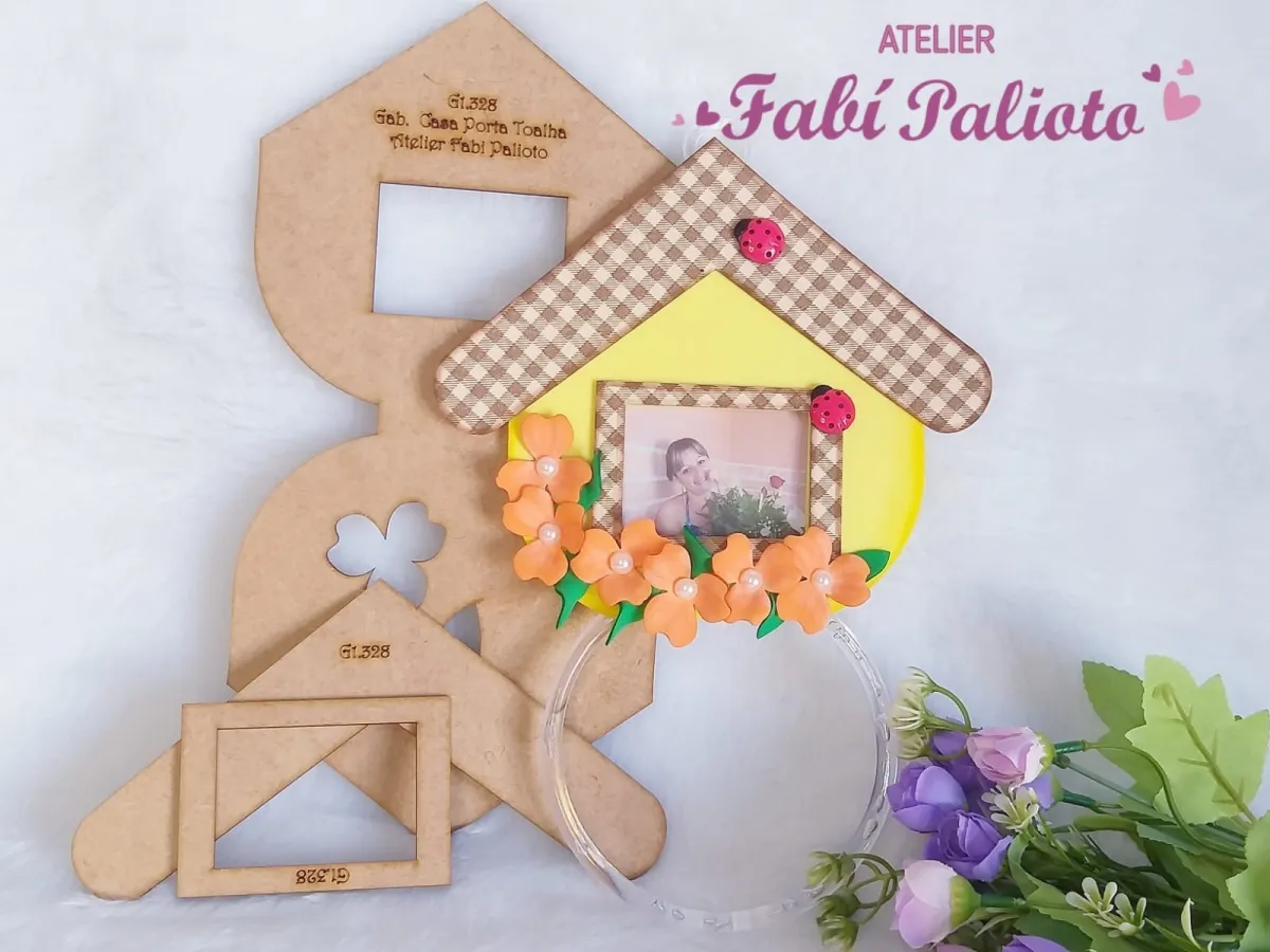 G1.328  Gabarito de Moldes em MDF Casa porta Toalha Imagem