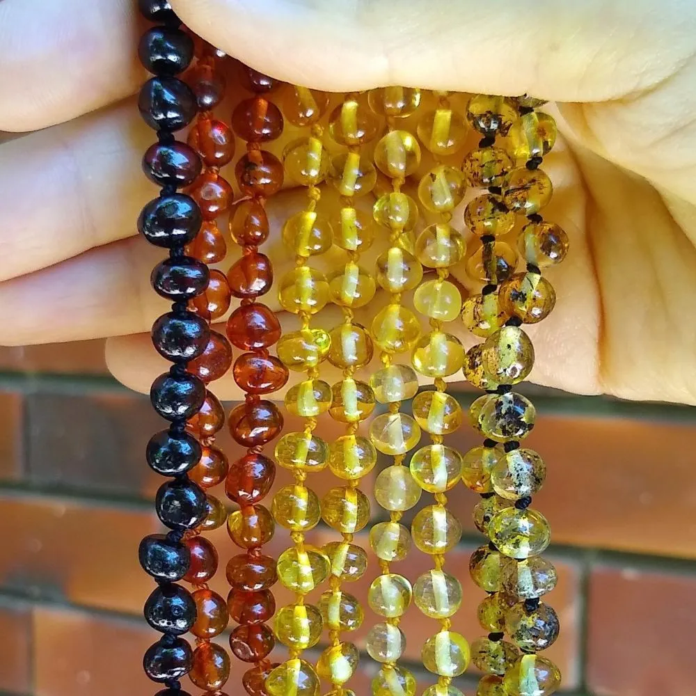 Pulseira de Âmbar Báltico 17/18cm polido