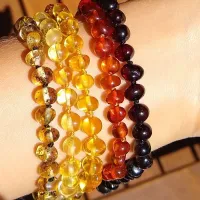 Pulseira de Âmbar Báltico 17/18cm polido - Foto 2