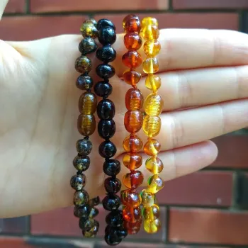 Tornozeleira/Pulseira de Âmbar Báltico 23/24cm polido  - Foto 2