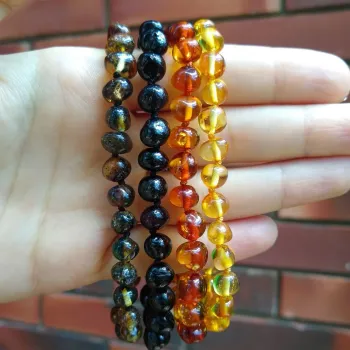 Tornozeleira/Pulseira de Âmbar Báltico 23/24cm polido 