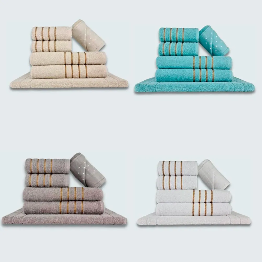 Jogo de Toalhas 24 pçs Coleção Dubai 100% Algodão BG+VD+CZ+BR Imagem