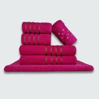 Jogo de Toalhas 24 pçs Coleção Dubai 100% Algodão AZ+MR+RS+BG - Foto 4