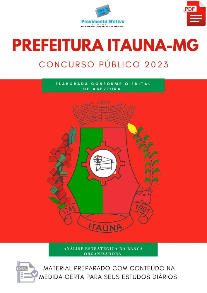 Apostila Prefeitura Itauna MG Ano 2023  Imagem